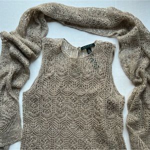 Ralph Lauren knit sleeveless top with matching scarf/wrap